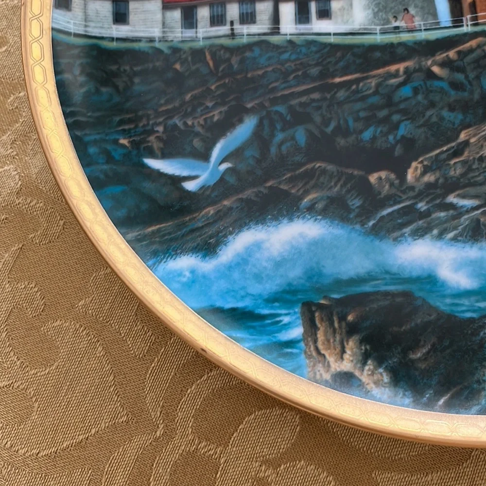 EXC Lighthouse Portland Head Porcelain Plate 1989 Hamilton Collection Coastal